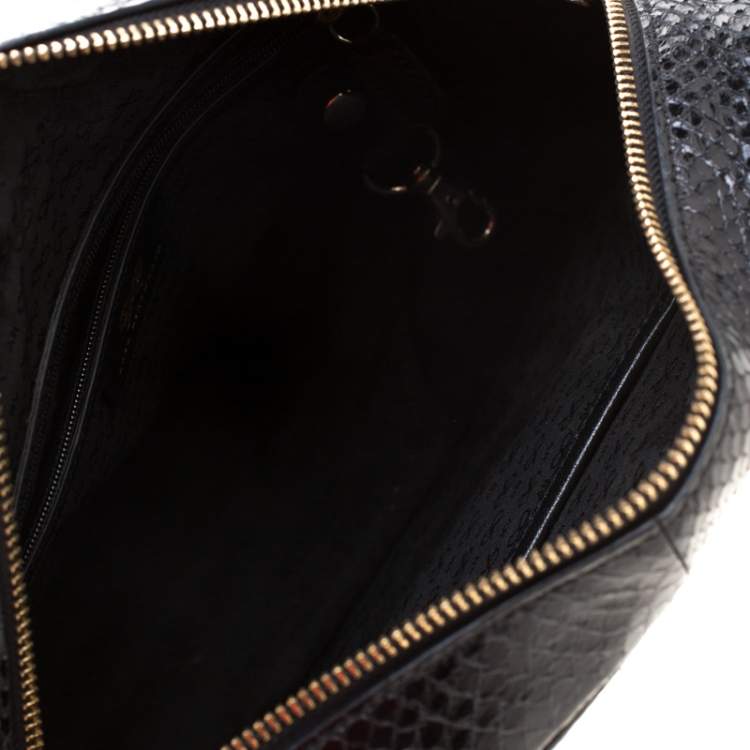 Pre Owned Anya Hindmarch Black Snakeskin Carker Satchel