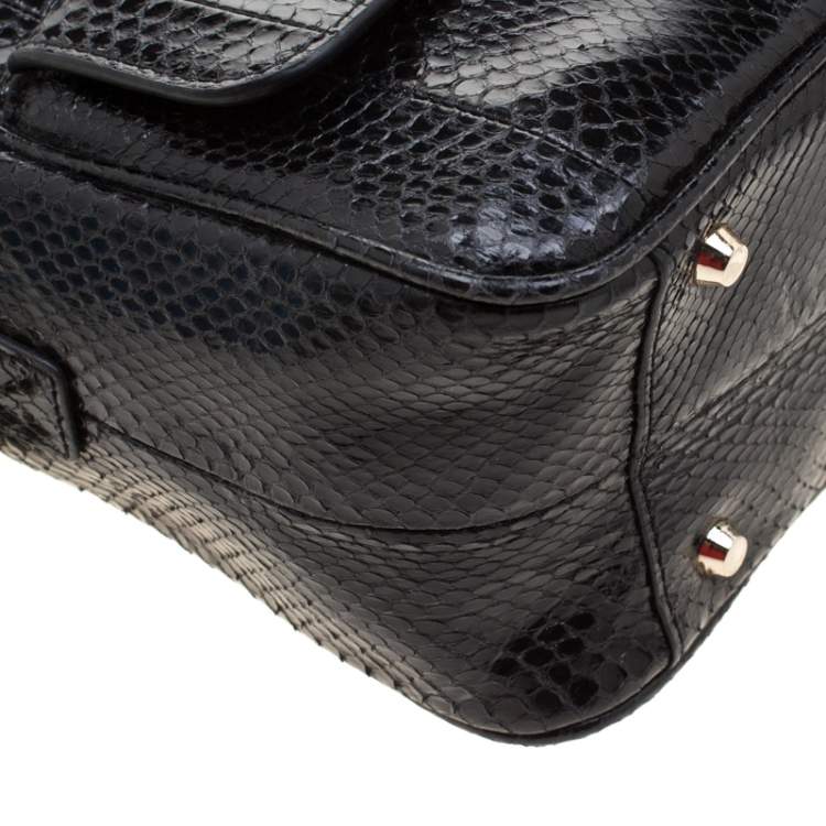 Pre Owned Anya Hindmarch Black Snakeskin Carker Satchel