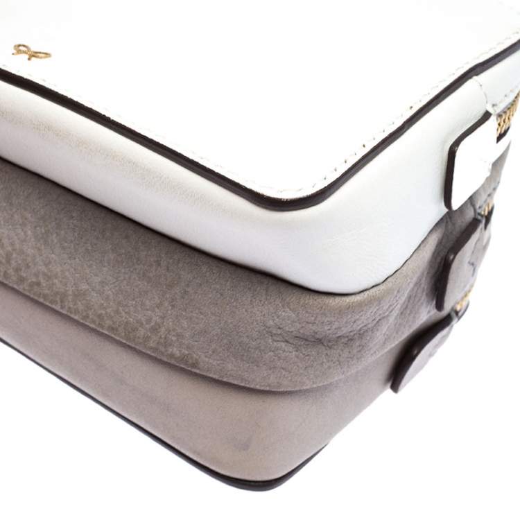 Pre Owned Anya Hindmarch Multicolor Leather Stack Multi Compartment Wrislet Clutch 