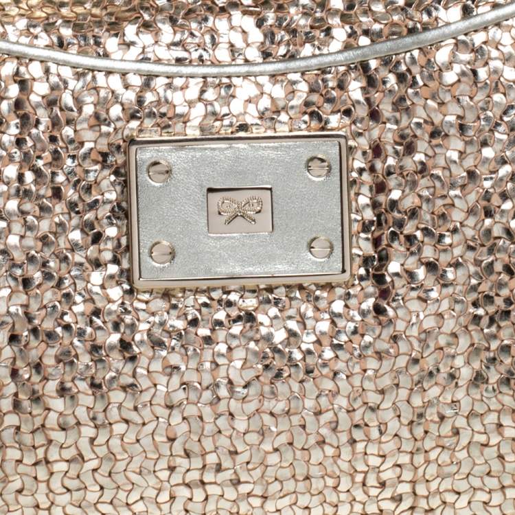 Pre Owned Anya Hindmarch Metallic Gold Woven Leather Jethro Hobo
