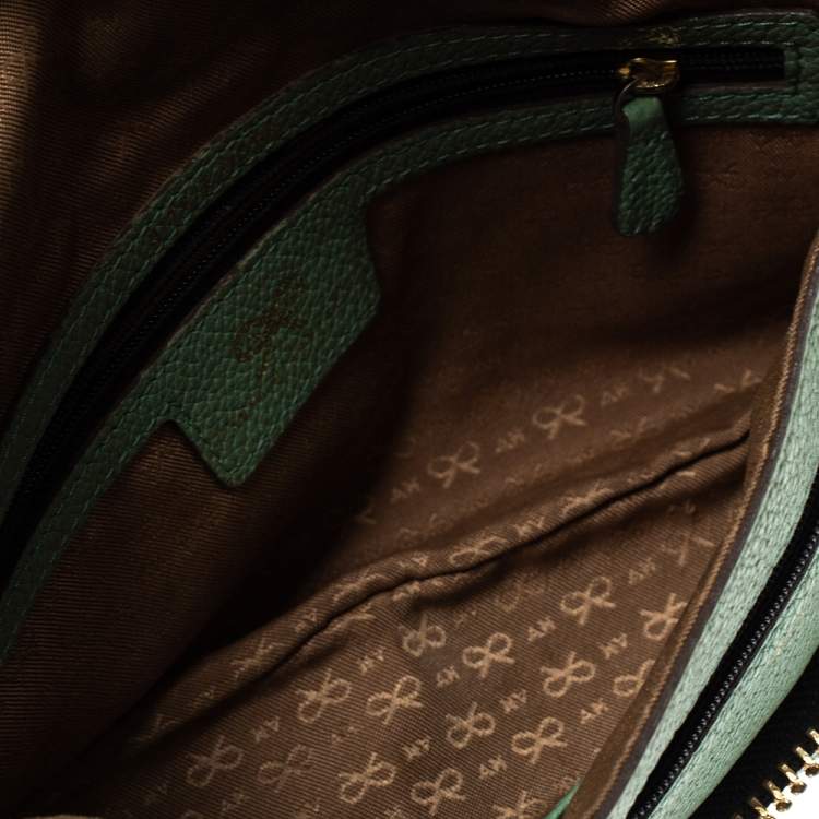 Pre Owned Anya Hindmarch Green Leather Zip Crossbody Bag