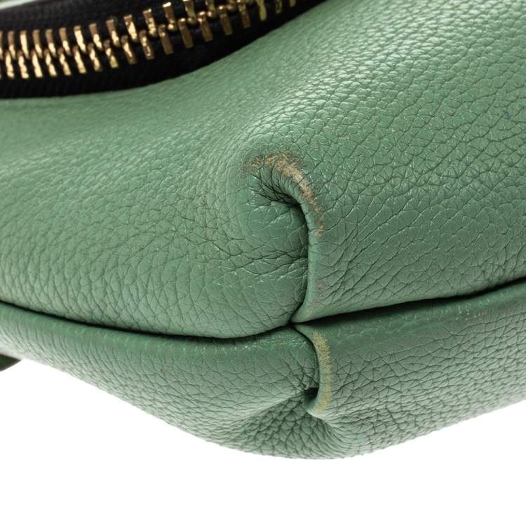 Pre Owned Anya Hindmarch Green Leather Zip Crossbody Bag