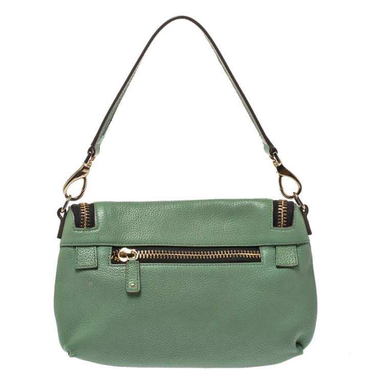 Pre Owned Anya Hindmarch Green Leather Zip Crossbody Bag