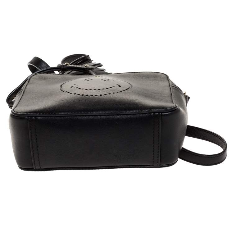 Pre Owned Anya Hindmarch Black Leather Smiley Crossbody Bag