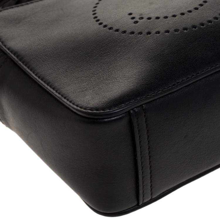 Pre Owned Anya Hindmarch Black Leather Smiley Crossbody Bag