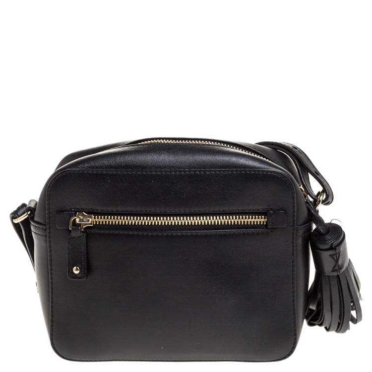 Pre Owned Anya Hindmarch Black Leather Smiley Crossbody Bag