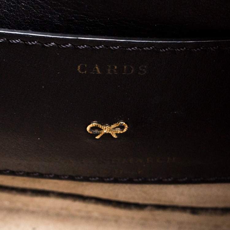 Pre Owned Anya Hindmarch Black Leather Smiley Crossbody Bag