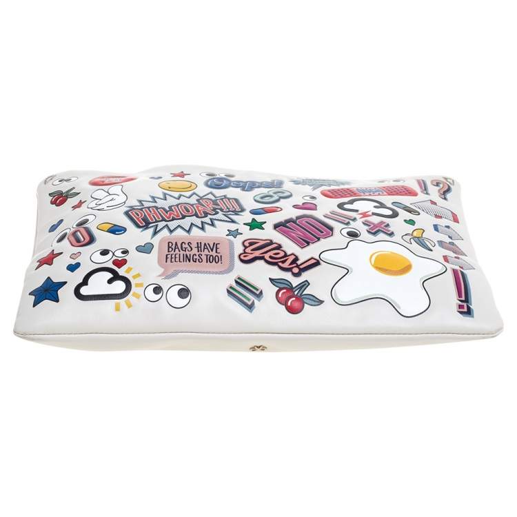 Pre Owned Anya Hindmarch Multicolor Leather All Over Stickers Georgiana Clutch