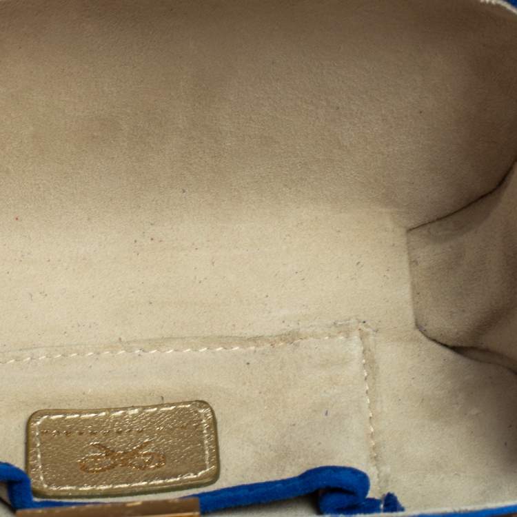 مملوكة مسبقًا Anya Hindmarch Blue Suede Marano Clutch