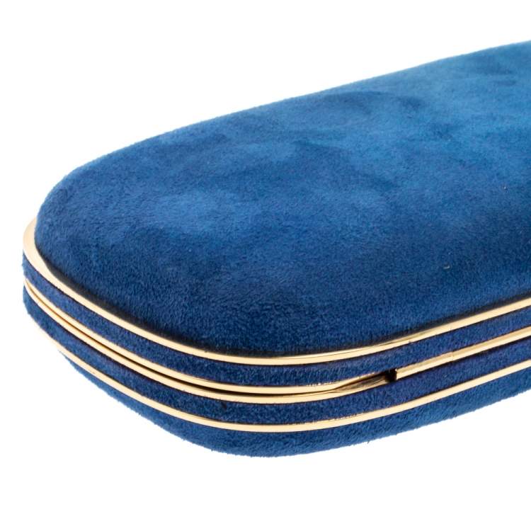 مملوكة مسبقًا Anya Hindmarch Blue Suede Marano Clutch