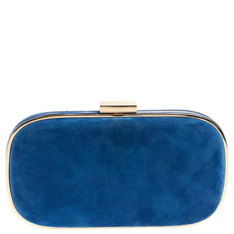مملوكة مسبقًا Anya Hindmarch Blue Suede Marano Clutch