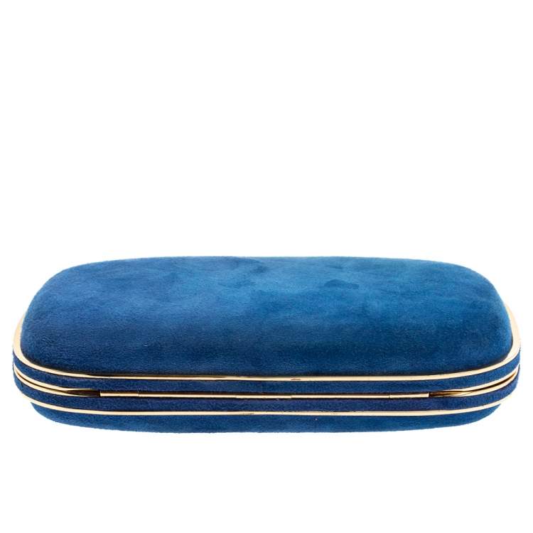 مملوكة مسبقًا Anya Hindmarch Blue Suede Marano Clutch