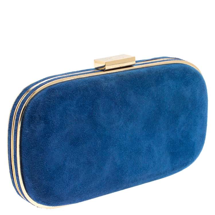 مملوكة مسبقًا Anya Hindmarch Blue Suede Marano Clutch