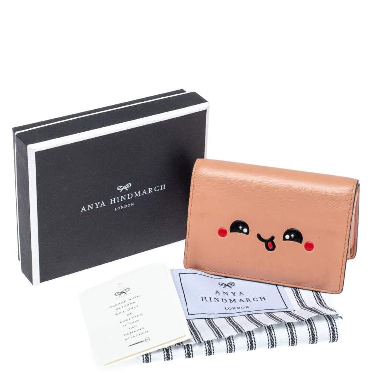 Pre Owned Anya Hindmarch Powder Pink Leather Card Case 