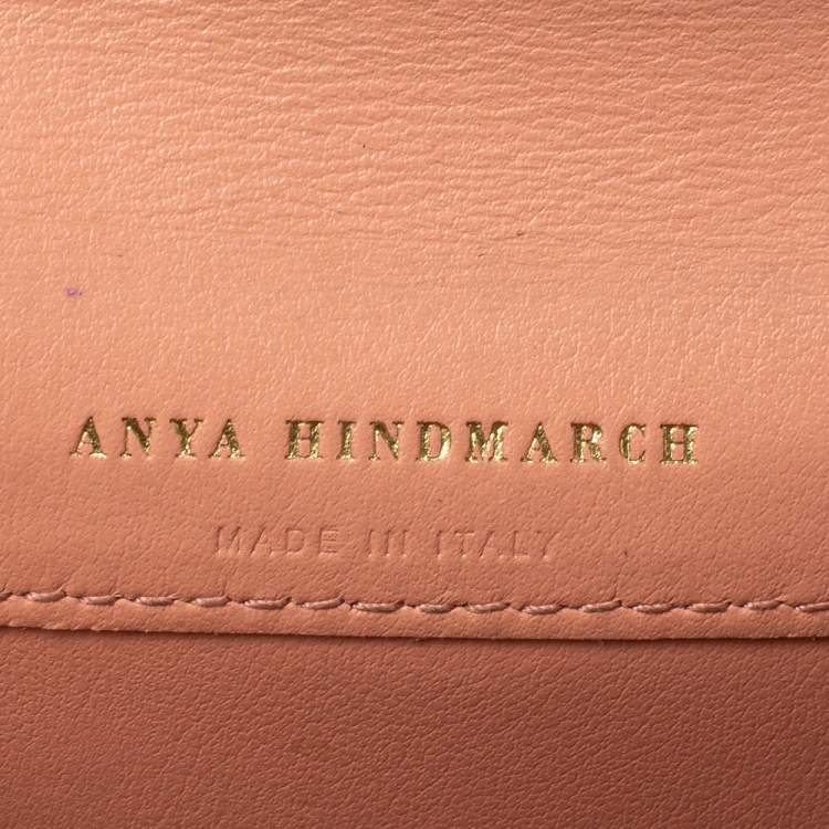 Pre Owned Anya Hindmarch Powder Pink Leather Card Case 