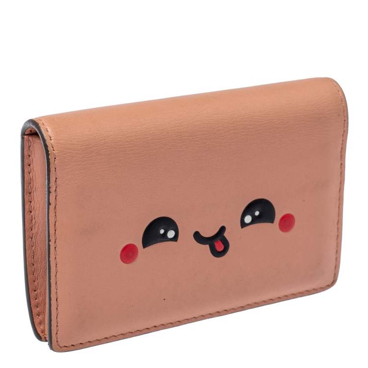 Pre Owned Anya Hindmarch Powder Pink Leather Card Case 