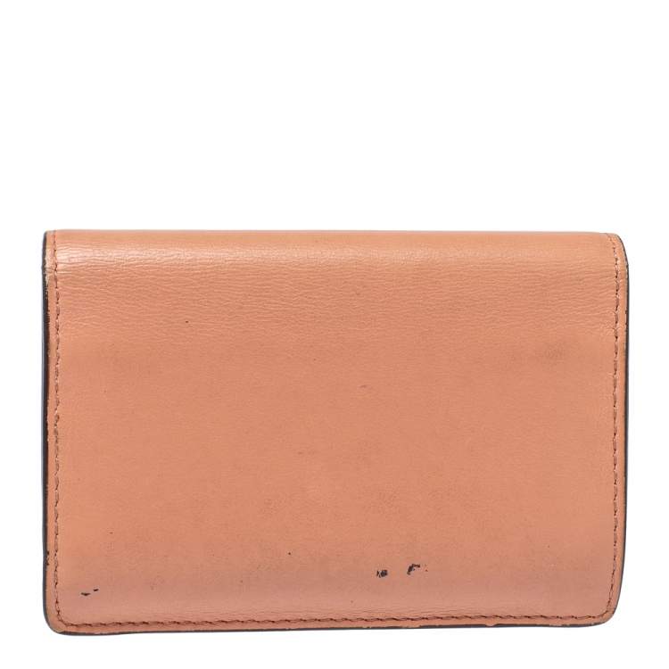 Pre Owned Anya Hindmarch Powder Pink Leather Card Case 