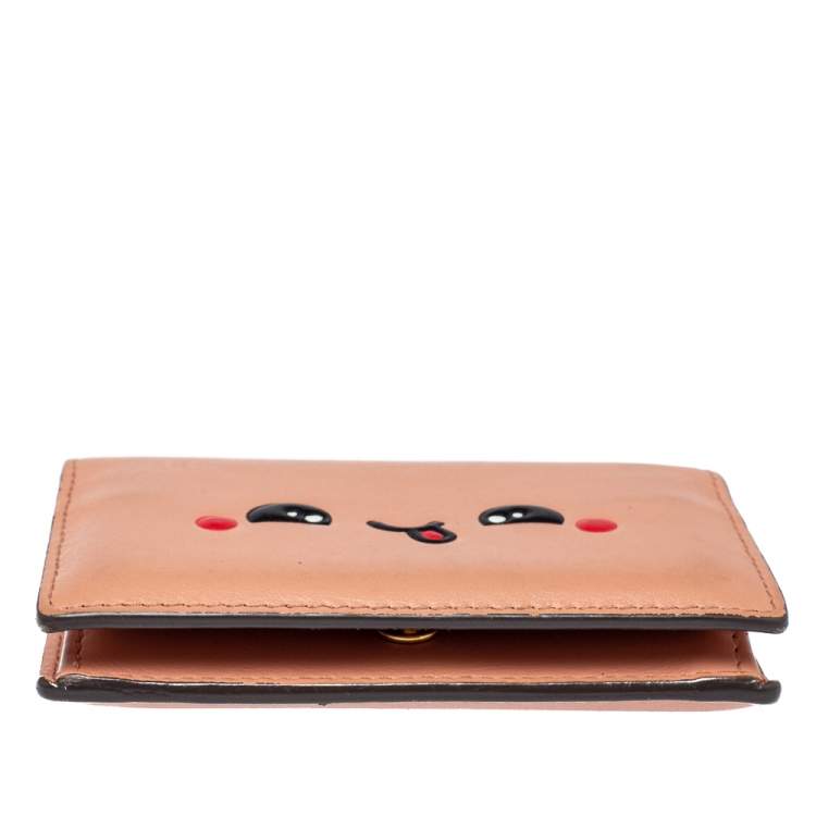 Pre Owned Anya Hindmarch Powder Pink Leather Card Case 