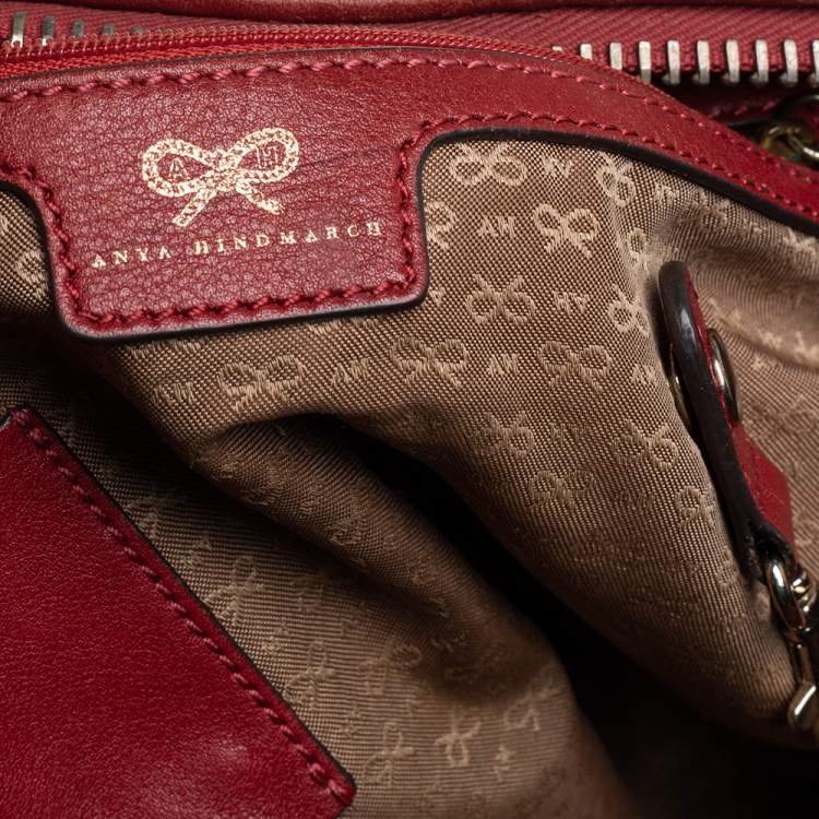 Pre Owned Anya Hindmarch Cinnamon Brown Woven Leather Huxley Tote