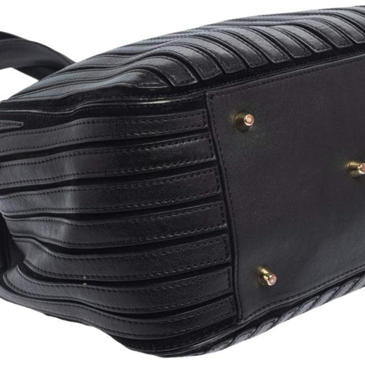 Pre Owned Anya Hindmarch Black Leather and Suede Belvedere Shoulder Bag
