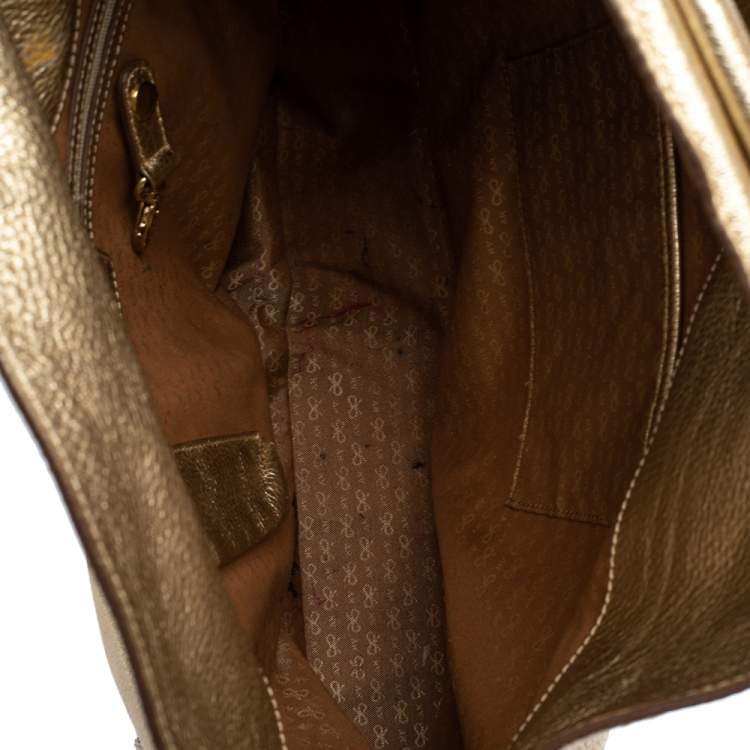 Pre Owned Anya Hindmarch Gold Leather Elrod Hobo