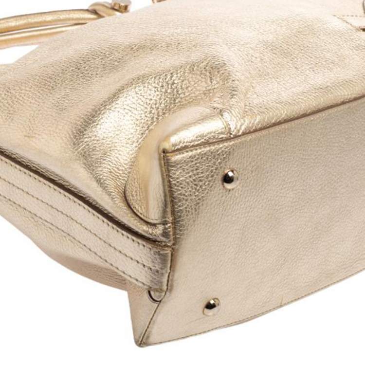 Pre Owned Anya Hindmarch Gold Leather Elrod Hobo