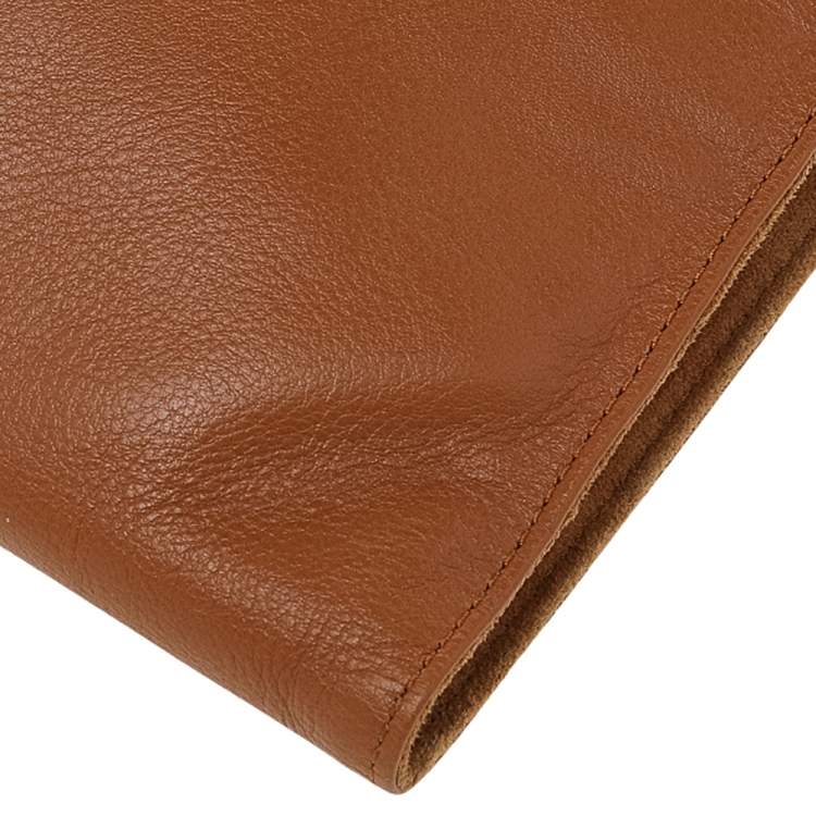 Pre Owned Anya Hindmarch Brown Leather Flap Clutch