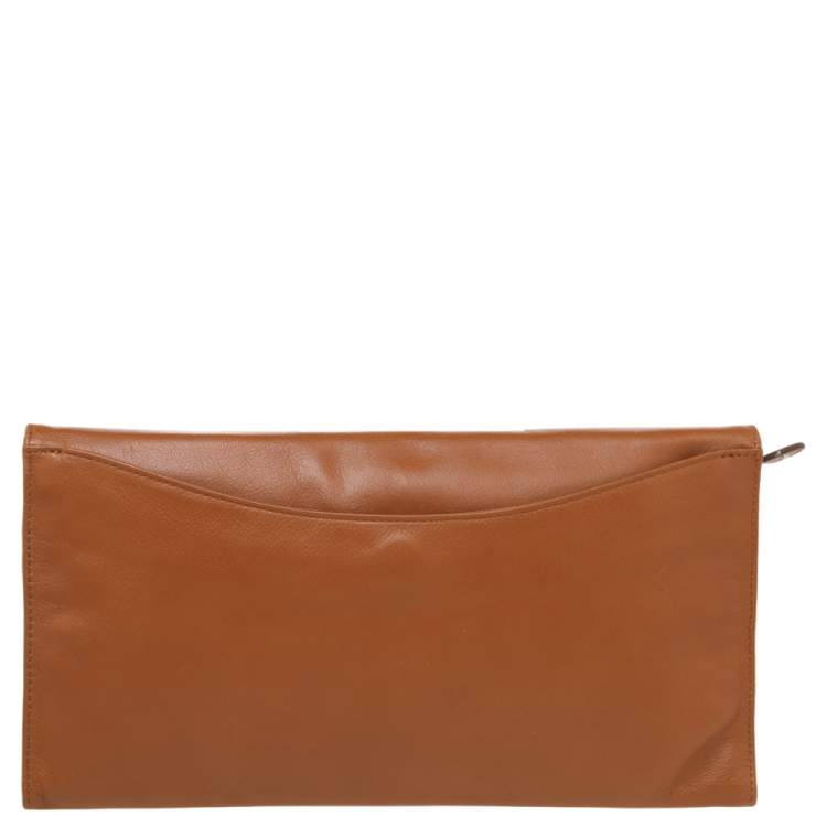 Pre Owned Anya Hindmarch Brown Leather Flap Clutch