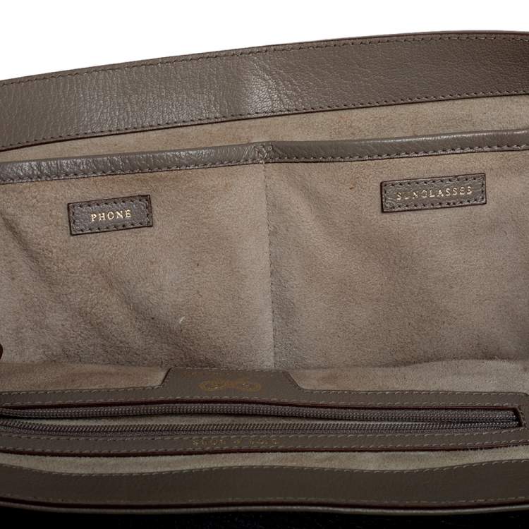 Pre Owned Anya Hindmarch Grey/Black Leather Bits & Bobs Top Handle Bag