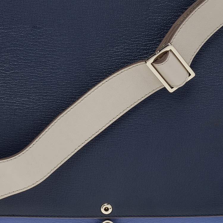 Pre Owned Anya Hindmarch Blue Leather Bathurst Top Handle Bag 