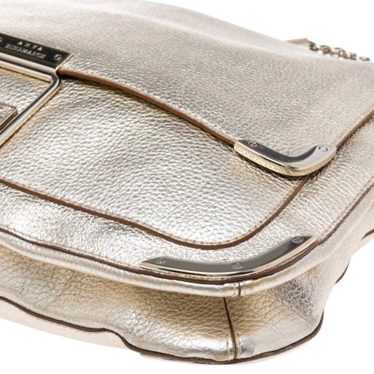 Pre Owned Anya Hindmarch Gold Leather Satchel