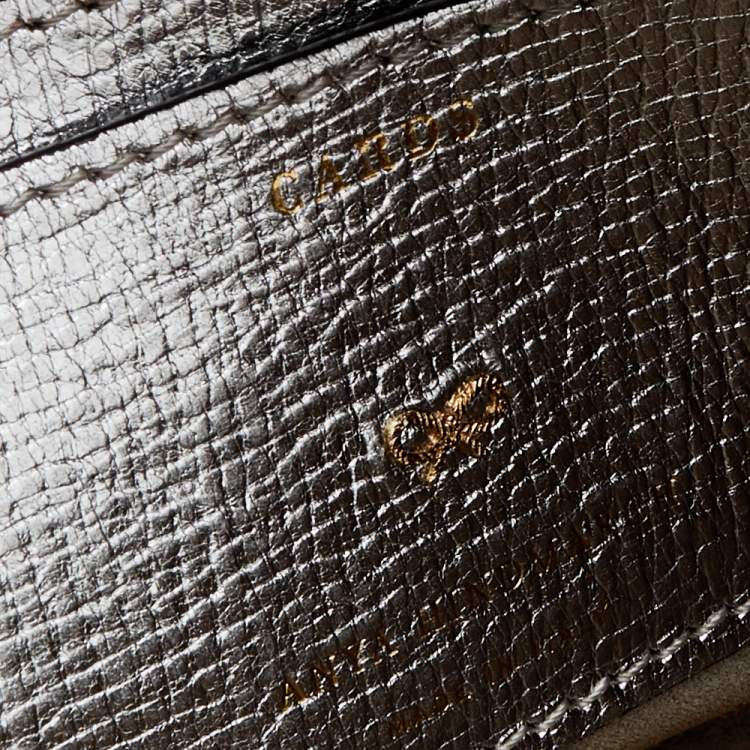 Pre Owned Anya Hindmarch Metallic Silver Leather Eyes Crossbody Bag