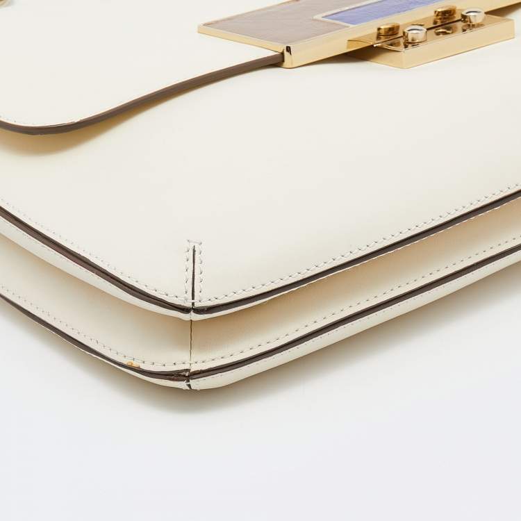 Pre Owned Anya Hindmarch White Leather Jackson Shoulder Bag
