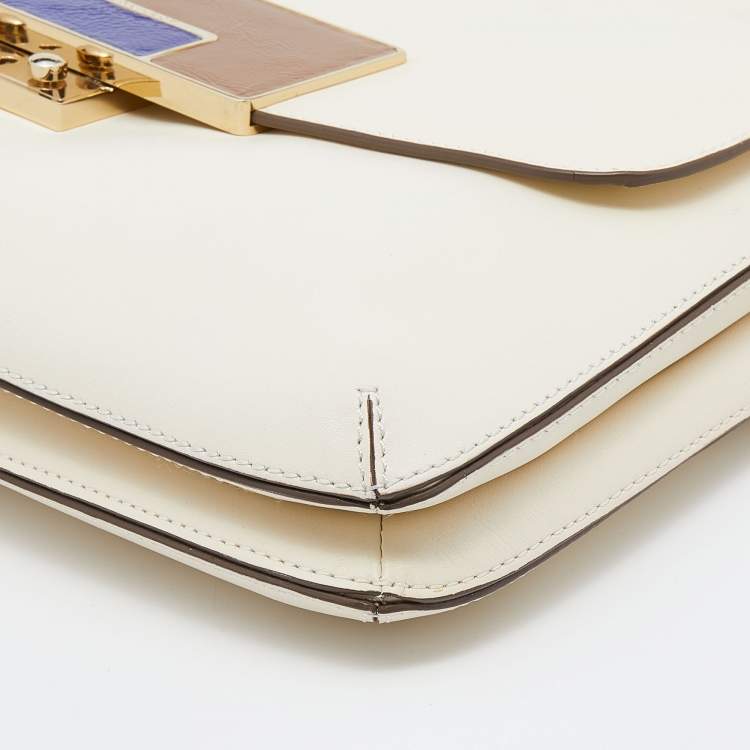 Pre Owned Anya Hindmarch White Leather Jackson Shoulder Bag