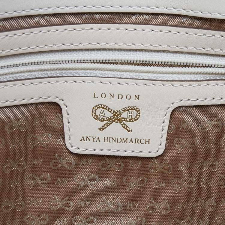 Pre Owned Anya Hindmarch White Leather Jackson Shoulder Bag