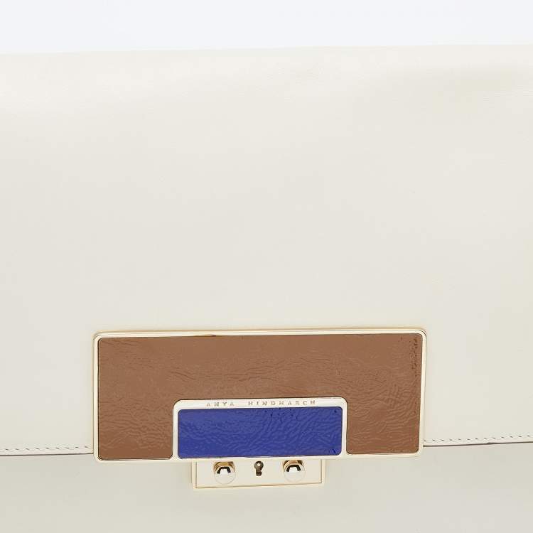 Pre Owned Anya Hindmarch White Leather Jackson Shoulder Bag