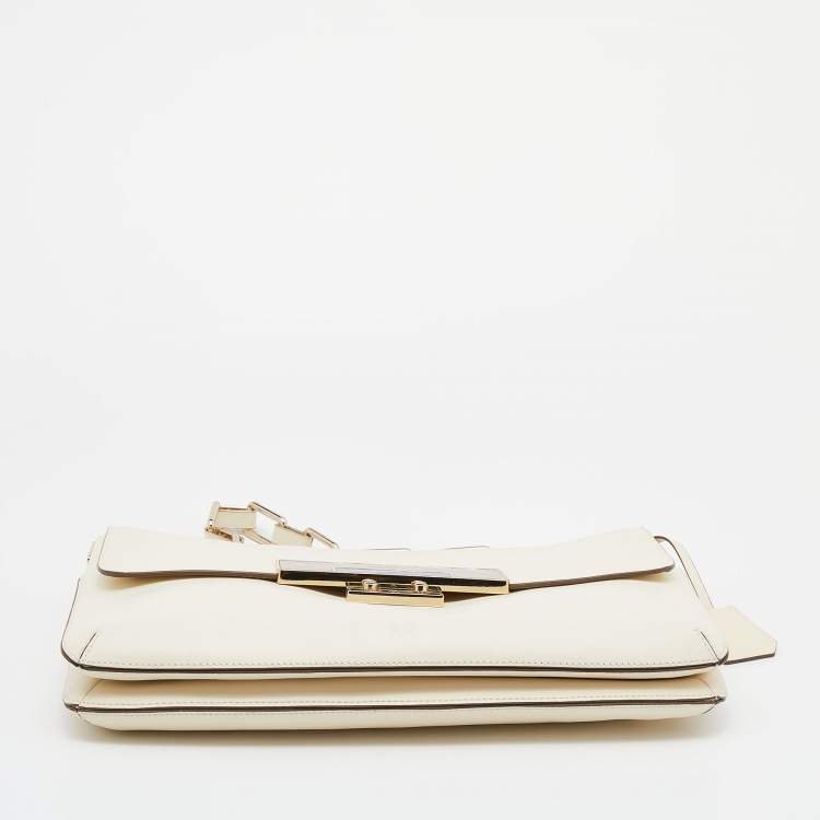 Pre Owned Anya Hindmarch White Leather Jackson Shoulder Bag