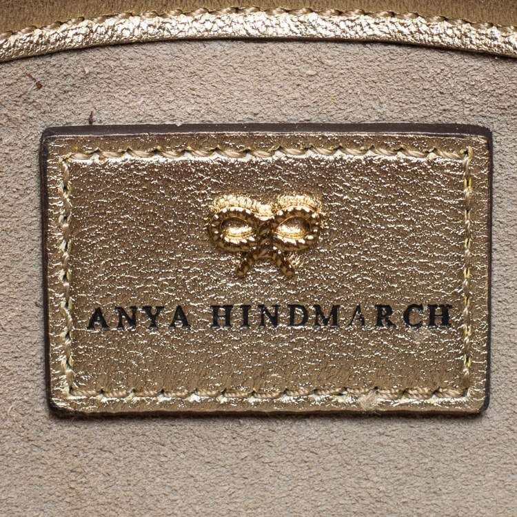 Pre Owned Anya Hindmarch Red Glitter No Mobiles Valorie Clutch