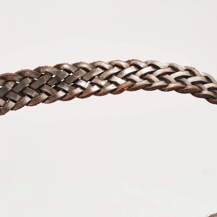 Pre Owned Anya Hindmarch Metallic Woven Leather Hobo