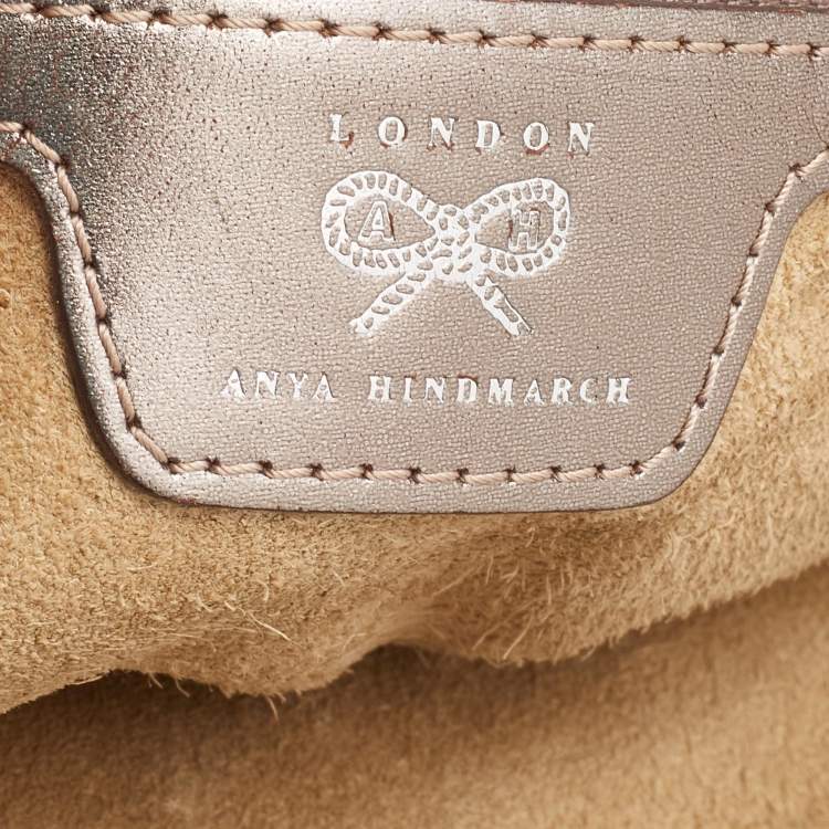 Pre Owned Anya Hindmarch Metallic Woven Leather Hobo