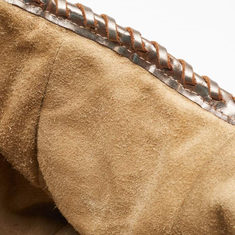Pre Owned Anya Hindmarch Metallic Woven Leather Hobo
