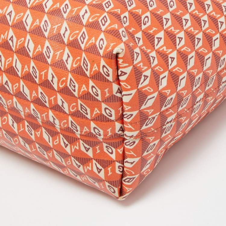 Pre Owned Anya Hindmarch Red/Orange Coated Canvas 'I Am A Plastic Bag' Tote