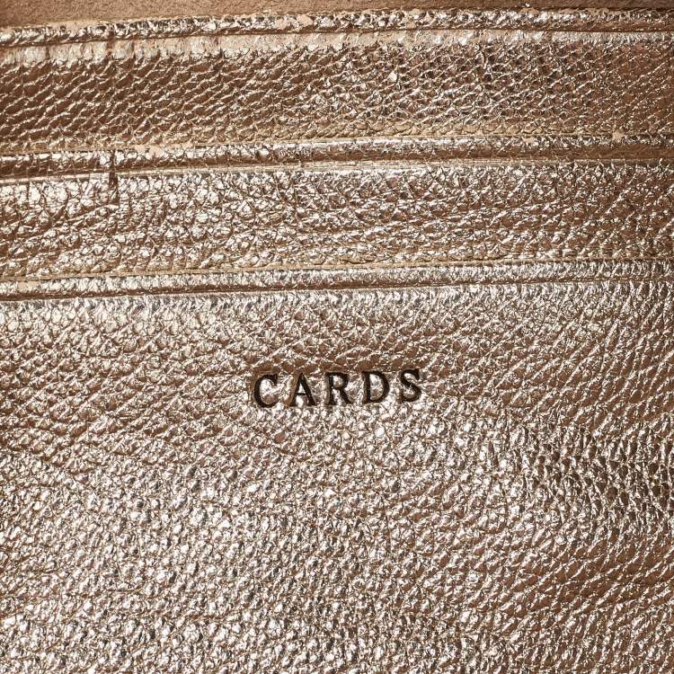 Pre Owned  Anya Hindmarch Gold Leather Tassel Georgiana Clutch 