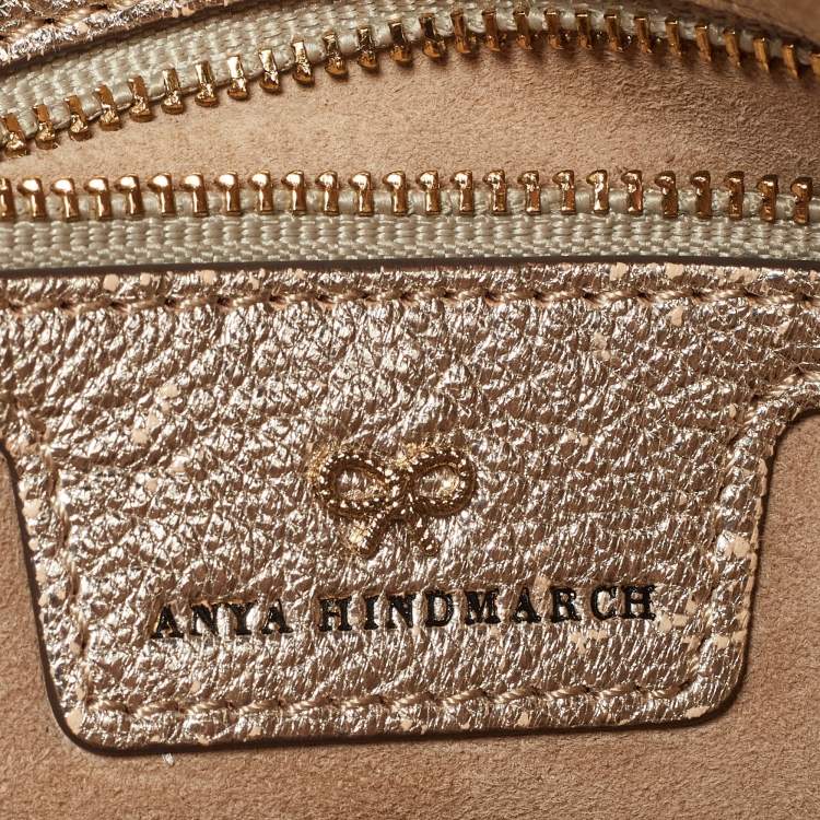 Pre Owned  Anya Hindmarch Gold Leather Tassel Georgiana Clutch 