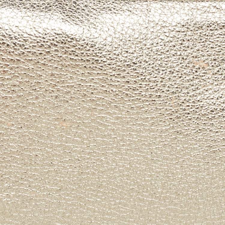 Pre Owned  Anya Hindmarch Gold Leather Tassel Georgiana Clutch 