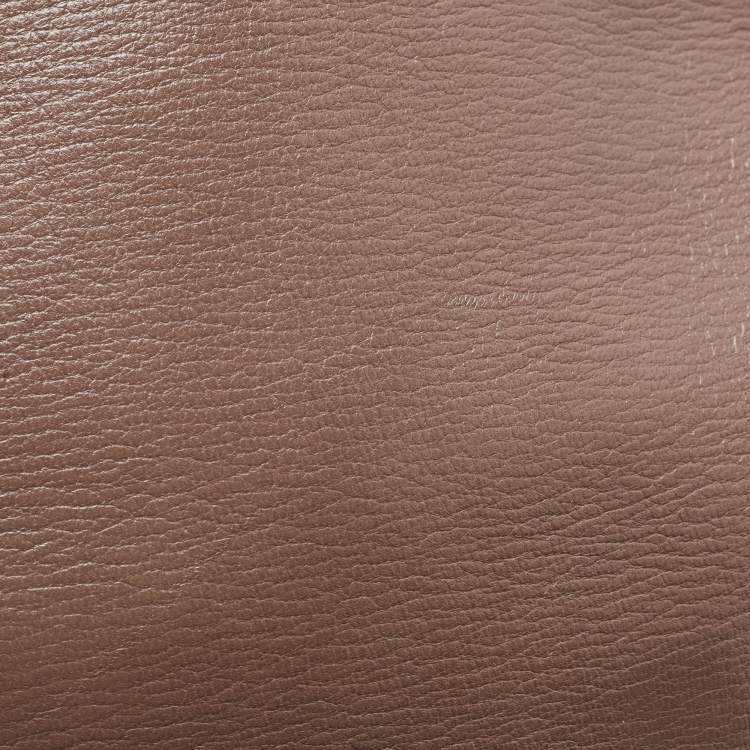 Pre Owned Anya Hindmarch Beige/Burgundy Leather Bathurst Top Handle Bag