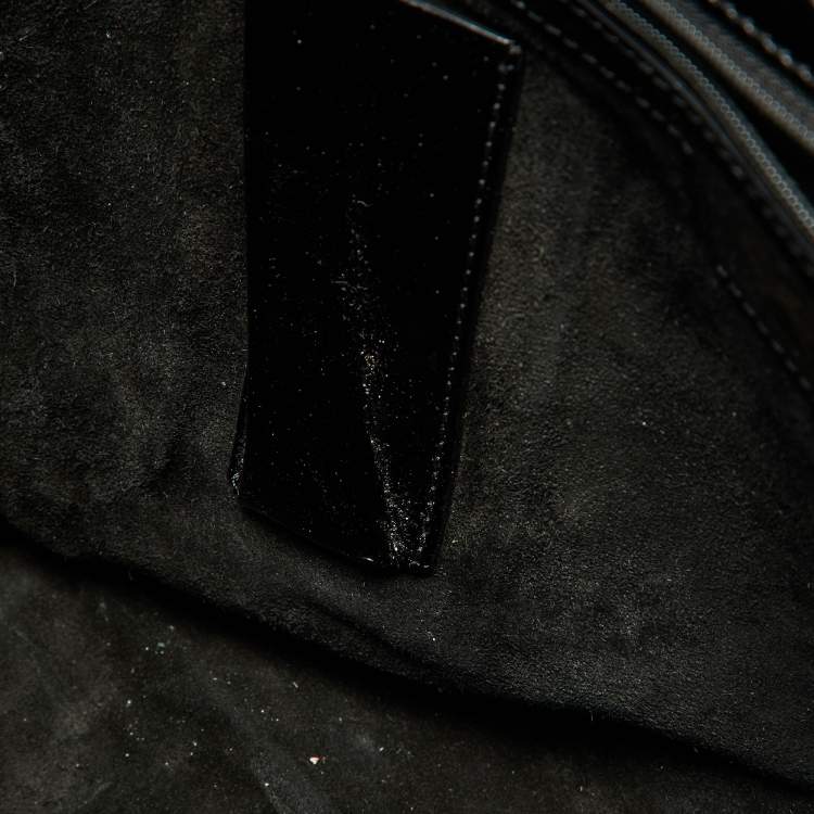 Pre Owned Anya Hindmarch Black Patent Leather Logo Hobo