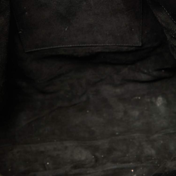 Pre Owned Anya Hindmarch Black Patent Leather Logo Hobo