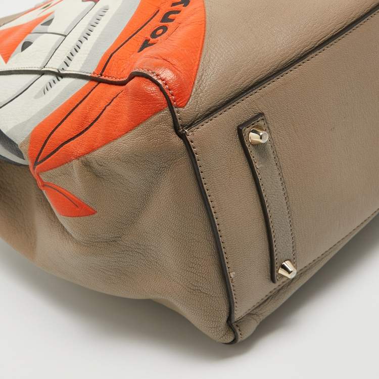 Pre Owned Anya Hindmarch Beige Leather Maxi Tony The Tiger Ebury Tote