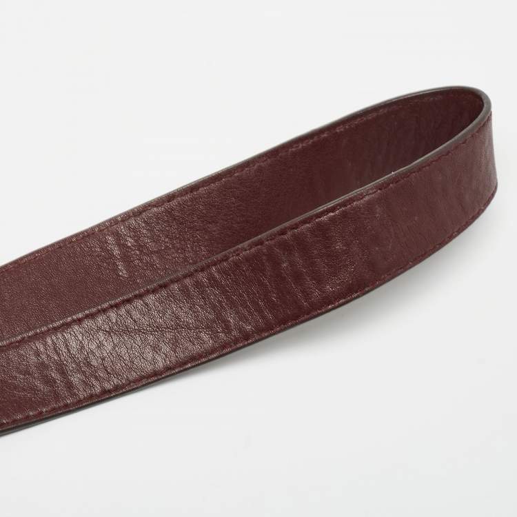 Pre Owned Anya Hindmarch Burgundy Leather Fold Over Tassel Crossbody Bag